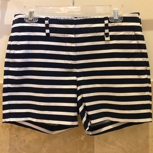 Nautica Navy Blue and White Striped Shorts